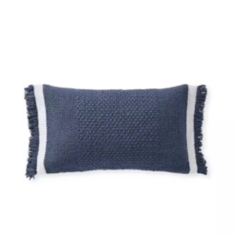 Serena and Lily vintage indigo Textured Throw Pillow Cover